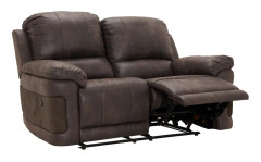 CORONA 2-sits Reclinersoffa Svart/Brun