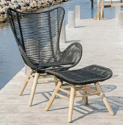 BEKIN Loungestol med Fotpall Vit