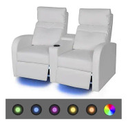 MENDOZA Biosoffa 2-sits+3-sits med Mugghallare LED Vit