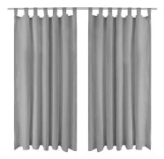LEYTON Gardinlaengd Oeglor 2-pack 175 Microsatin Gra