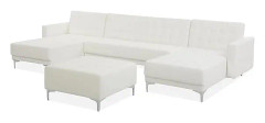 MAZOTO Divansoffa med Fotpall Vit