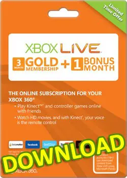 Xbox 360 Live Gold Card (3 mth + 1 month) - Xbox 360