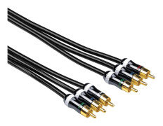 HAMA Kabel 3xRCA-3xRCA Guld Svart 3m