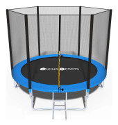 Trampolin 305 cm med skyddsnät - upp till 120 kg - blå