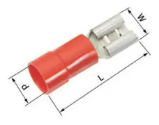 LAPP 63101030 Flatstifthylsa Anslutningsbredd: 4.8 mm Anslutningstjocklek: 0.5 mm 180 ° Delisolerad Röd 100 st