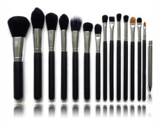 15 st. Svart / Silver Make-up / sminkborstar av bästa kvalité