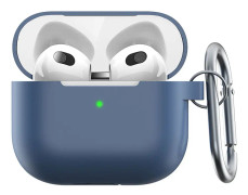KeyBudz PodSkinz Elevate Series - Skyddande silikonfodral för dina Airpod 3 - Koboltblå