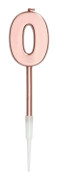 Tårtljus Roséguld Metallic - Siffra 0