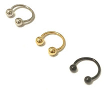 Extra tunn Hästsko Ring piercing (3st)