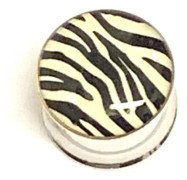 316L Kirurgiskt Stål tunnel med zebra motiv