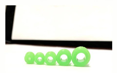 Silikon tunnlar Piercing i grön, 4mm-10mm, 5st