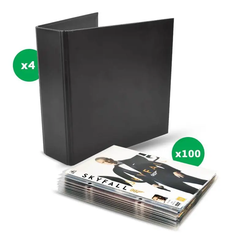 DVD paket - 100 Single DVD fickor, 4 DVD Pärmar