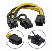 Y-Splitt PCIE 8Pin Hona till 2 x 6+2 pin Hane PCIE 20cm