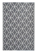 Esschert Design Utomhusmatta Graphics 180x121 cm grå och vit OC25