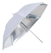 blixtparaply UR-48S 100 cm polyester silver/vit