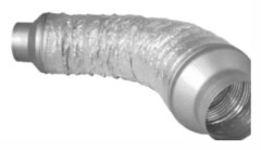 Flexibel ljuddämpare Ø160-1500 - MF/MF 50 mm isolering. Alu-polyester