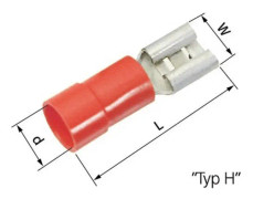 LAPP 63101050 Flatstifthylsa Anslutningsbredd: 6.3 mm Anslutningstjocklek: 0.8 mm 180 ° Delisolerad Röd 100 st