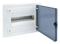Hager Polo GOLF 1x12 modular distribution board, flush-mounted, IP40, transparent door - VF112TD