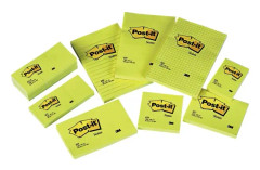 Post-it Large Notes Canary Yellow, gul, linjerede, 101 mm x 152 mm