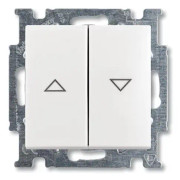 ABB-basic55 Tryckknapp för jalusier med låsning, vit blank, 10A, 1 modul