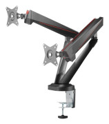 DELTACO GAMING GAM-102 Dual Monitor Spring-Assisted Pro - Monteringssats - för 2 LCD-bildskärmar - skärmstorlek: 17"-32" - disk-monteringsbar