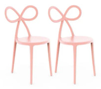 Qeeboo Ribbon Chair Pink- set van 2 stuks