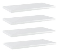 vidaXL Hyllplan 4 st vit högglans 40x20x1,5 cm spånskiva