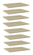 vidaXL Hyllplan 8 st sonoma-ek 40x30x1,5 cm spånskiva
