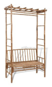Medina Trädgårdsbänk med pergola 130 cm bambu