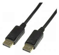 LogiLink CV0077, 10 m, DisplayPort, DisplayPort, Hankoppling, Hankoppling, Svart