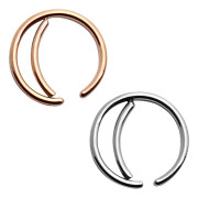 2-Pack Dubbel Fake Piercing Näsring Septum Silver Roséguld
