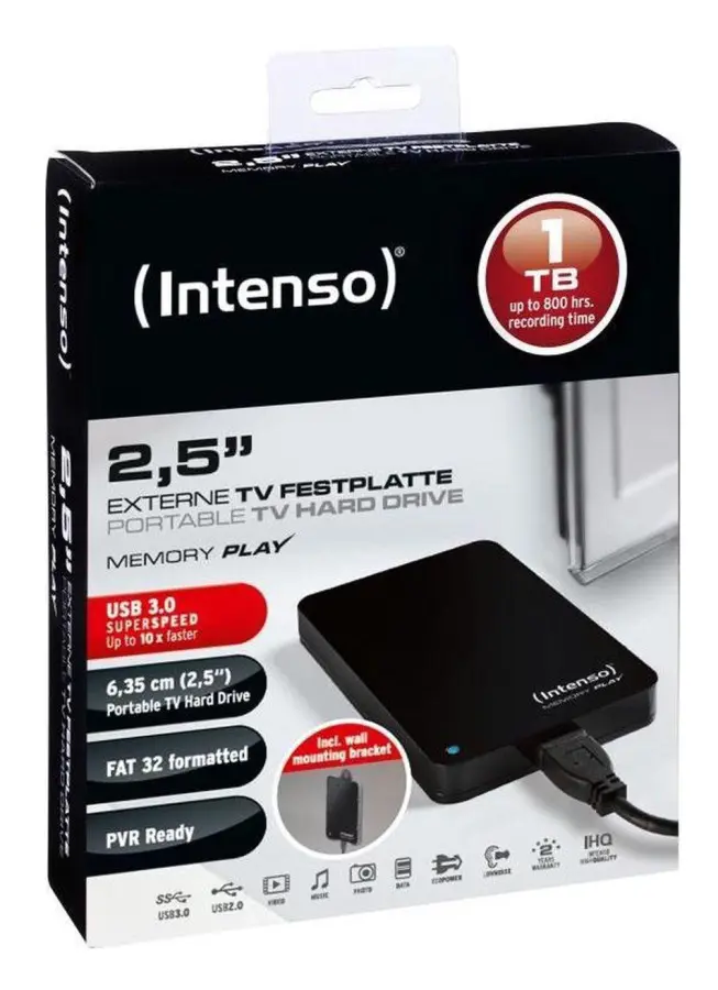 Intenso Memory Play USB 3.0 - Extern Hårddisk - 1 TB - Svart