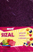 Polsirhurt Sisal i ark glitter lila 20x30 cm - 5 st