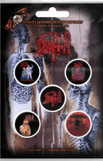 Death badge pack Band logo albums death metal Official 5 x Pin Button One Size