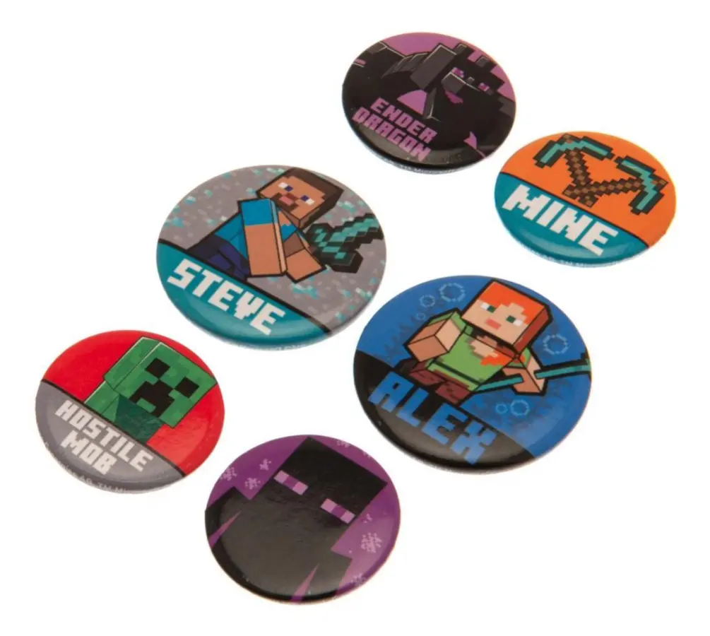 Minecraft Set med märken (6 st)