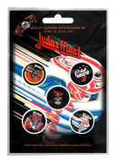Judas Priest badge pack Band logo British Steel Official 5 x Pin Button One Size
