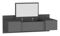 OBURUS Sminkbord 100 cm Antracit