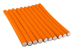 10x Böjbara Hårspolar - 3 cm - Orange