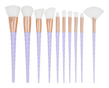 Professionella skonsamma sminkborstar 10-Pack, Lila