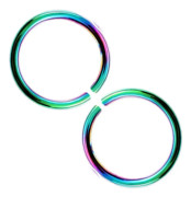 2-pack Regnbåge Fake Piercing Öron Läpp Näsring Septum Läppring