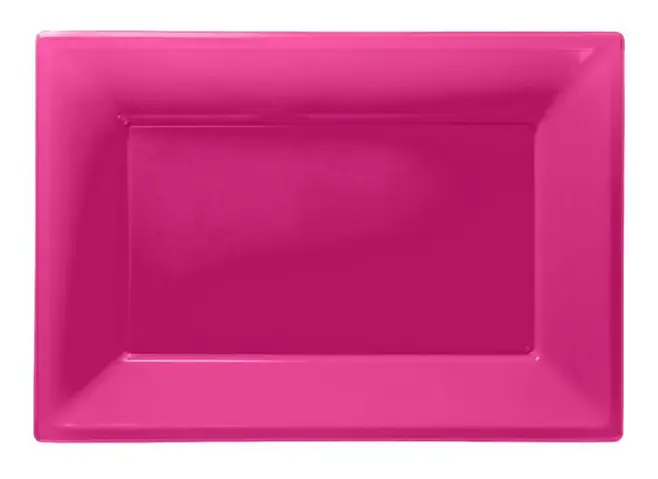 Rosa uppläggningsfat i plast - 3 st