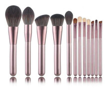 Sminkborstar make-up brushes professionella 12-pack (Rosa)