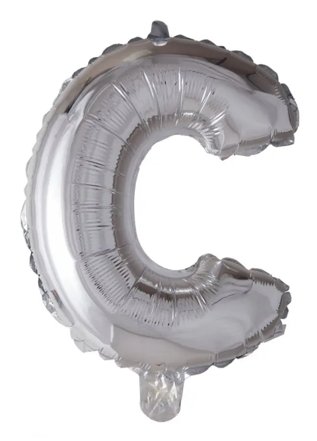 Folieballong med bokstäver i silver 41 cm