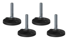 Rostfri avställningsfot M16x70x100mm plastfot med hål1500kg - Set om 4