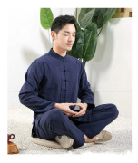 Traditionell tang kostym linne te tops cardigan kappa