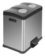 pedalsoptunna avfall Rejoiceseparator 12+12 liter rostfritt stål matt silver