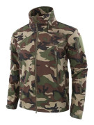 Män vinter softshell fleece taktiska jackor, militär stil huvkappor