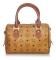 Pre-owned MCM Visetos Leather Boston Bag Brown