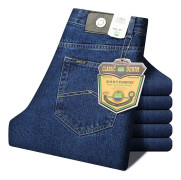 Herr vår, höst mager, rak stretch denim byxor