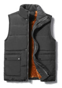 Väst ärmlös jacka, casual fleece zip höst, vinter, varma utomhuskläder